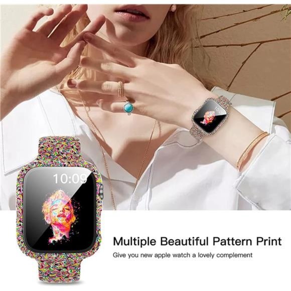 Compatible with Apple Watch Band 44mm Women with Screen Protector Case